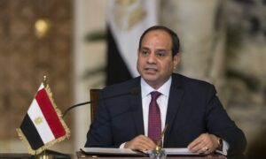 Egypt’s President Abdel Fattah al-Sisi speaks during a news conference after the talks with Russia’s President Vladimir Putin in Cairo